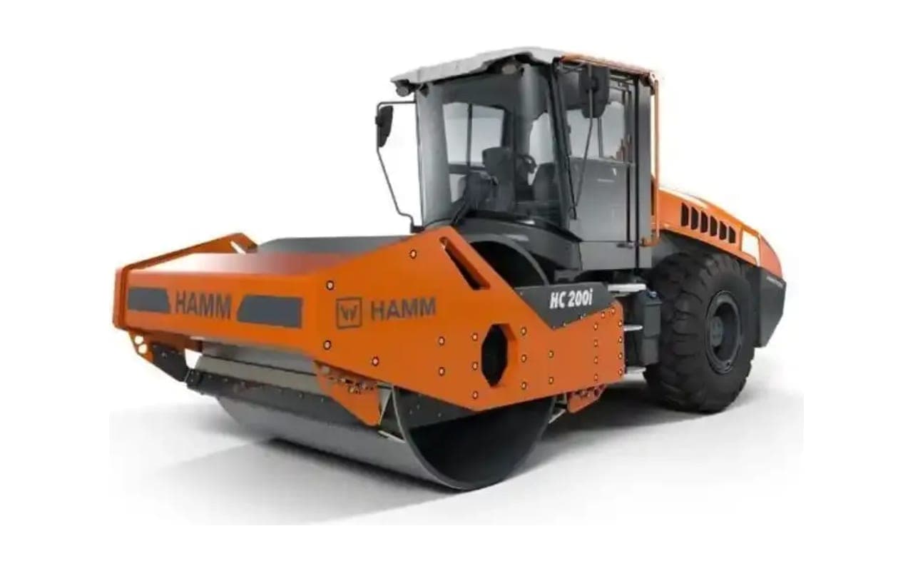 Rodillo compactador naranja de tambor liso